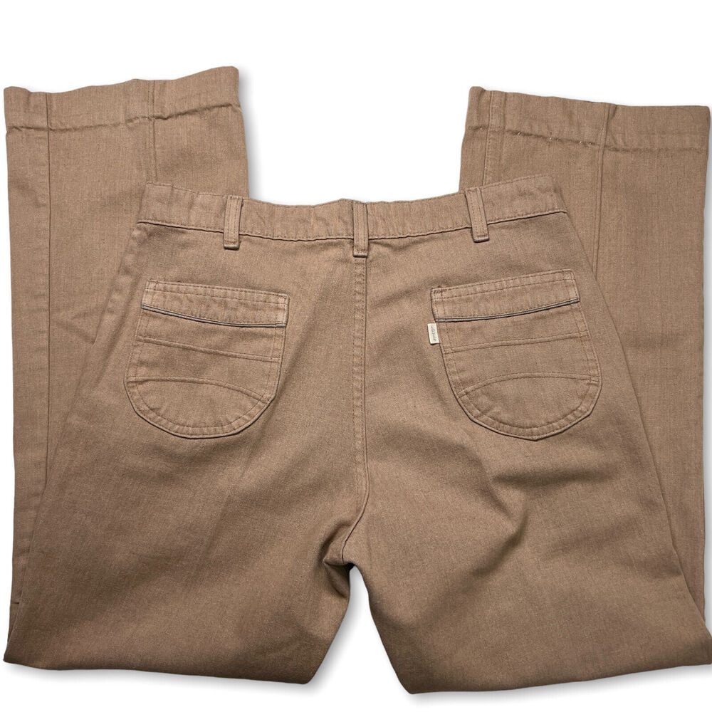 Vintage Levi's Chino Pants SIZE 31x27 Pink Rose Flat Front Tailored Leg Crease - Picture 9 of 11